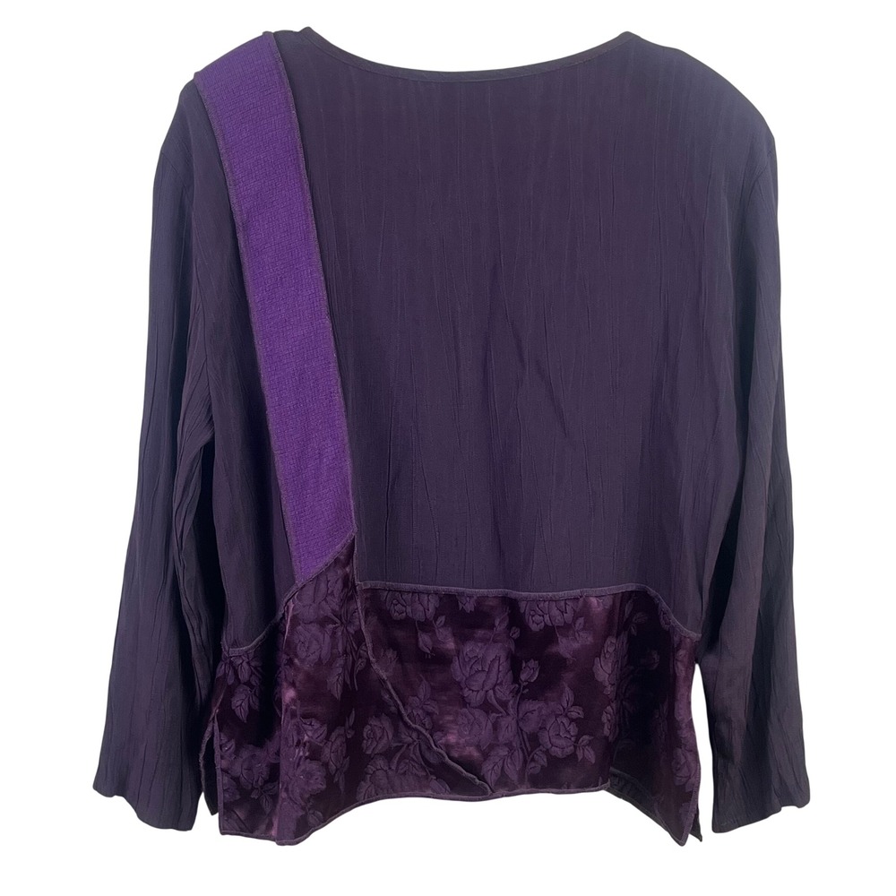 VTG Spencer Alexis 2 Piece Purple Patchwork Lagenlook Hippie Boho Dress XL (16) - Picture 4 of 14